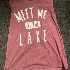 Pink Sleeveless Graphic Tank Top